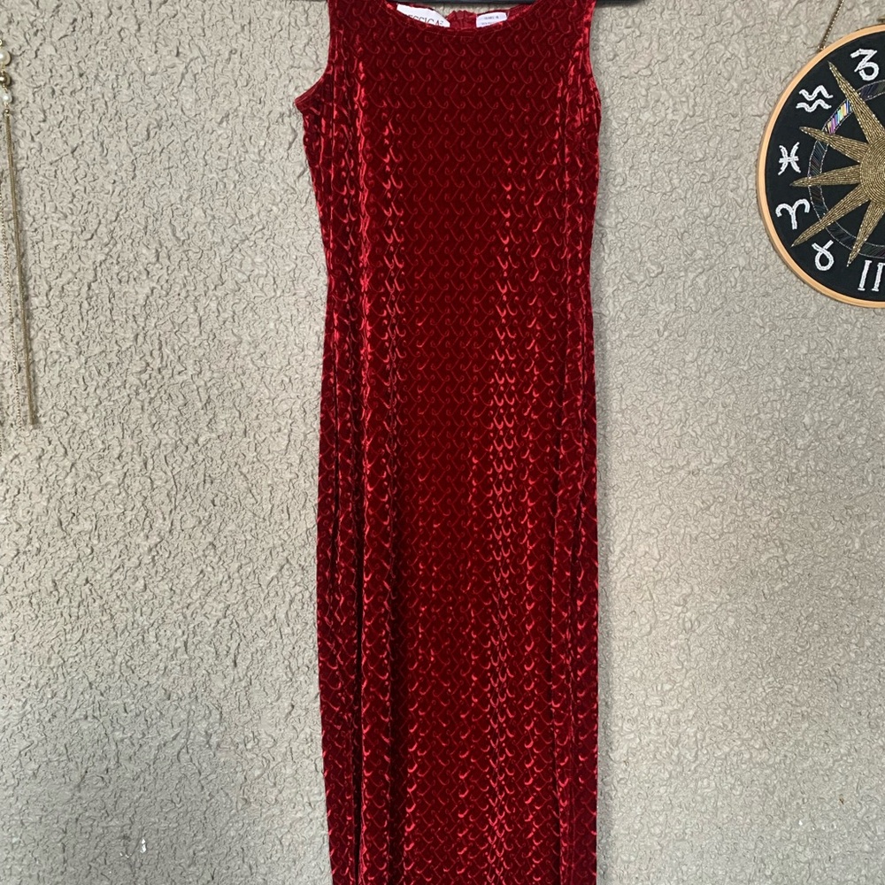 Vintage Red Velvet Dress